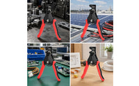 Zinc Alloy Solar Cable Wire Stripper Spring-Loaded PV Wire Stripper Textured Grip Conductor-Safe