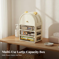 Large Capacity Plastic Multi-Drawer Organizer Dust-Proof Stackable Storage Drawers Thickened Material for Students, Kids, Bedroom, Dorm Room