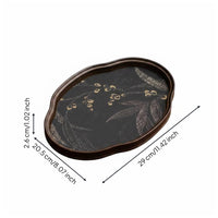 Chinese Style Tea Serving Tray warps Resistant Storage Tray Vintage Design Tableware Serving Platter for Living Room