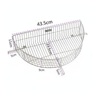 Stainless Steel Oil Draining Basket Semicircular Frying Basket with Legs Quick Drainage Easy to Clean for Kitchen