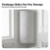 Space-Saving Rotating Corner Cabinet Punchdrillwithout Drilling Installation Rotating Triangular Shelf Waterproof Bathroom Organizer Easy to Install for Homeowners, Families, Washstand, Kitchen, Dressing Table, Dresser