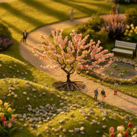 Bendable Branches Wire Frame Model Tree Handmade Miniature Landscape Tree with Base Realistic Design Sand Table Scenery Sturdy Construction for Hobbyists, Architects, Dioramas, Train Layouts