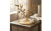 Deer Branching Jewelry Stand Gold Tone Branching Jewelry Tray Decorative Decor Piece