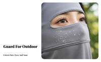 Protection Facekini Lightweight Full Face Sun Face Covering Cooling Ice Silk Face Cover Elastic Ear Loops Ice Silk Cooling Face