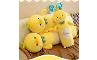 Chick Pillow with Bow Cute Chick Stuffed Stuffed Pillow Yellow Chicken Stuffed Animal Soft for Children, Bed, Bedroom