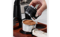 7 Pieces Wooden Espresso Tamping Station Solid Tamping Base with Slots Square Coffee Tool Storage Block Anti-Slip for Home Kitchen