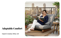 Japanese Design Reclining Floor Lounger High-Density Foam Padding Adjustable Tatami Recliner with Ottoman Ergonomic Design Single Sofa Armless for Adults, Students, Seniors, Bedroom, Balcony, Dorm Room, Reading Nook