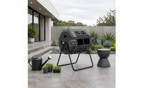 160 L twoChamber Compost Tumbler Ventilated Dual Chamber Compost Tumbler Temperature Gauge Tumbling Composter