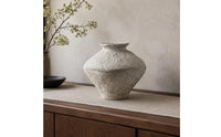 Sculptural Frosted Ceramic Vase Light Beige Rustic Vase