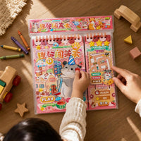 Cartoon Adventure Game Sticker Book for Kids, Educational Toy for Girls, Primary School Student Gift
