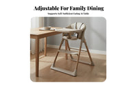 Anti-Tip Structure Foldable High Chair Easy to Clean Baby High Chair Safety Harness Foldable Baby Seat with Tray Lightweight for Toddlers, Grandparents, Kitchen, Travel, Restaurants, Family Visits