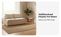 Two-PurposeUse Design Armless Pull-extendable Futon Foldable Sofa Bed Space-Saving transfor modernable Furniture abrasionwithstandant upholstery for Pet Owners, Apartment Dwellers, Young Adults, Study Room, Bedroom