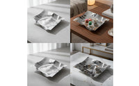 Stainless Steel Tray Contemporary Tray with Reflective Finish Elegant Irregular Serving Platter for Tabletop