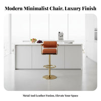 Modern Design Adjustable rotate Bar Stool Integrated Footrest Adjustable rotate tavernstool Stable Wide Base Counter Chair Upholstered Seat for Adults, Homeowners, Business Owners, Hotel Reception, Kitchen Island, Restaurant, Cafe