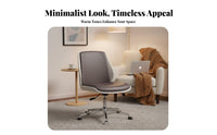 Ergonomic Backrest Armless Rolling Computer Chair Modern Design Armless Upholstered Caster Chair Height Adjustable Office Furniture Space-Saving Design for Students, Adults, Women, Study Room, Bedroom, Vanity Desk