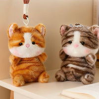 Soft Toy Cat Keychain Cuddly Cat Keychain with Hanging Cord Lightweight Premium for Students, Backpack, Handbag