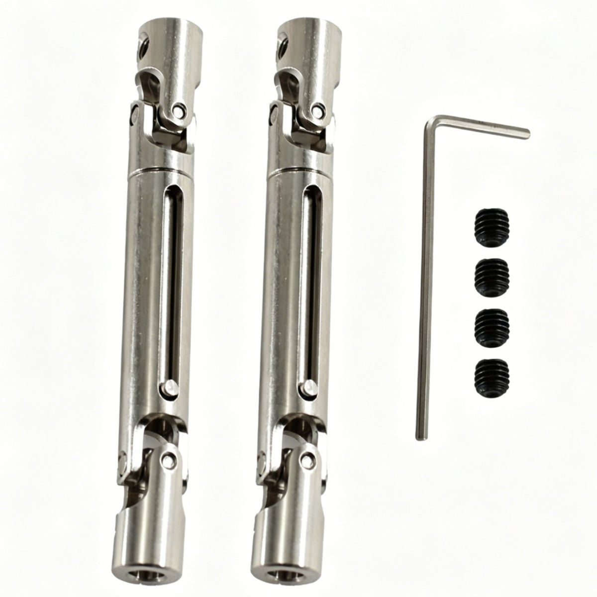 2 Pieces Front Rear Drive Shaft Wear-Resistant Set Resistant RC Metal Drive Shaft Easy to Install Hobby Parts for Model Car Builders
