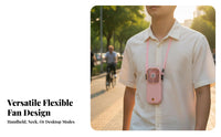 Wearable Fan 180° Folding USB Energy-Storing Fan Lightweight and Compact Personal Cooling Device for Journeyers, Commuters, Traveling