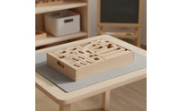 Wooden Number Tiles Set Early Education Math Counting Blocks Wood Number Stacking Toy for Preschoolers, Classroom