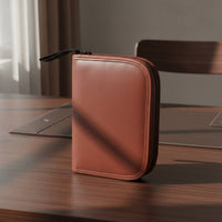 Leather-Like Golf Storage Pouch Zip-Around Golf Pouch with Wrist Strap Slim Portable Storage Bag Structured for Golfers