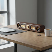 Bass Boosted Retro Bluetooth Speaker Aux Input Vintage Wooden Speaker Easy to Use for Desktop