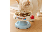 Raised Pet Bowl Cartoon Print Elevated Feeder