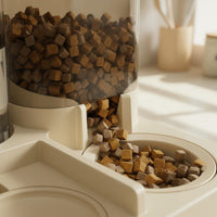 Weighted Pet Feeder and Waterer Easy to Clean Weighted Food and Water Dispenser Large Capacity 2 in 1 Pet Feeder for Cats, Dogs