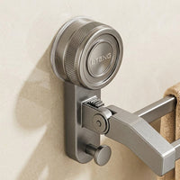 Sink Metal Towel Bar, Rotating Wall Mount Rack for Small Space Students, Damage Suction Cup Installation for Bathroom, Drying Storage Solution