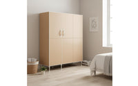 Sturdy Double Door Portable Closet Large Capacity Steel Frame Cloth Armoire Collapsible Portable Clothes Organizer Dustproof for Renters, Rental Apartment