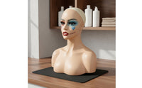 Hairpiece Display Head Semi-Matte Finish Pin Insertable Mannequin Head Stable Base Hat Display Stand Prop for Show