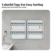 With Lock Wall-Mounted Key Cabinet Long-Lasting Frame Wall-Mounted Cylinder-Lockbox Heavy-Duty Construction Security Equipment Scratch-Resistant Finish for Car Dealership Personnel, Office Administrators, Hotel, School, Factory, Garage