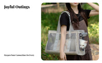 Portable Breathable Mesh Cat Bag Lightweight Shoulder Pet Travel Bag for Travelers, Daily Outings, Vet Visits, Shopping