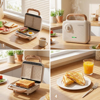 Multifunctional Breakfast Machine 3 in 1 Sandwich Maker Easy to Clean Double Sandwich Maker for Families, Couples, Workplaces, RV Trips11