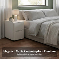 Space-Saving Design Narrow Storage Stand Long-Lasting Construction Slim 2-Drawer Storage Cabinet Easy to Clean Nightstand Versatile Use for Apartment Dwellers, Homeowners, Students, Small Areas, Dorm Room, Entryway, Hallway