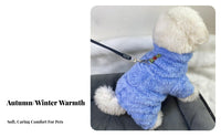 Warm Small Dog Fleece Onesie Thickened Four-Legged Pet Pajamas Full Body Coverage for Teacup Breeds, Young Dogs, Cold Weather, Indoor