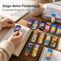 Cartoon Magnetic Bookmarks for Students - Double-Sided Anime & Game Character Designs