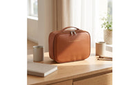 Makeup Bag with Brush Holder Zippered Makeup Case Travel Toiletry Bag Compact Organizer Sturdy for Travelers, Suitcase, Bathroom