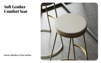 Nordic Aesthetic Backless Round Bar Stool Minimalist Design Counter Chair Sturdy Frame Seating Furniture Built-in Footrest for Restaurant Owners, Homeowners, Adults, Cafe, Pub, Kitchen Island