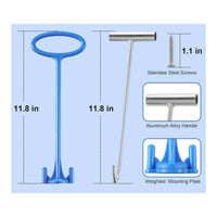 2 Pieces Compatible Pool Skimmer Basket Handle Rust-Resistant Skimmer Basket Handle with Hook Universal Heavy Duty for in-Ground Pools