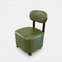 Easy to Move Upholstered Caster Seat with Backrest Quiet Wheels Sleek Design Padded Stool with Backrest 360° Swivel Mobile Seating Ergonomic Design for Children, Homeowners, Living Room, Bedroom, Playroom, Library