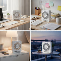 5-Speed Desk Fan with Water Tank Battery Operated Rechargeable Misting Fan Compact Cordless for Students, Bedroom