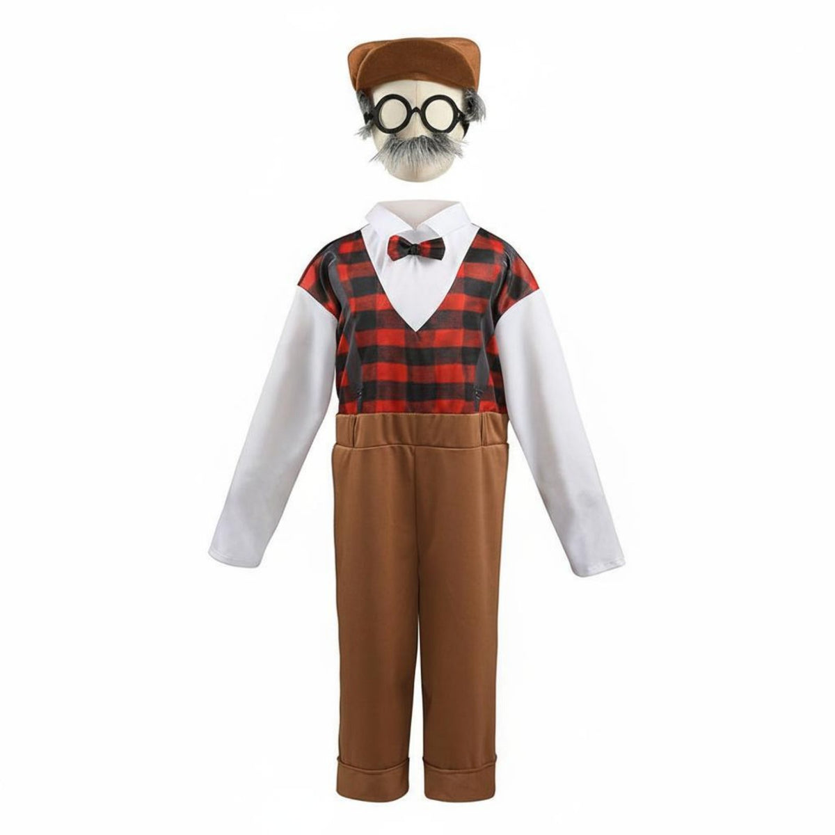 Kids Old Man Costume Single Piece Design Children's Grandpa Costume Self   for Young Children, Halloween, Stage Performance