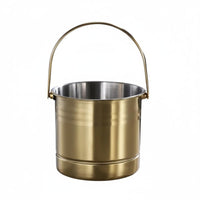 Stainless Steel Ice Container Sturdy Handles Ice Container with Strainer Stainless Steel Beverage Tub Long-Lasting Cooling