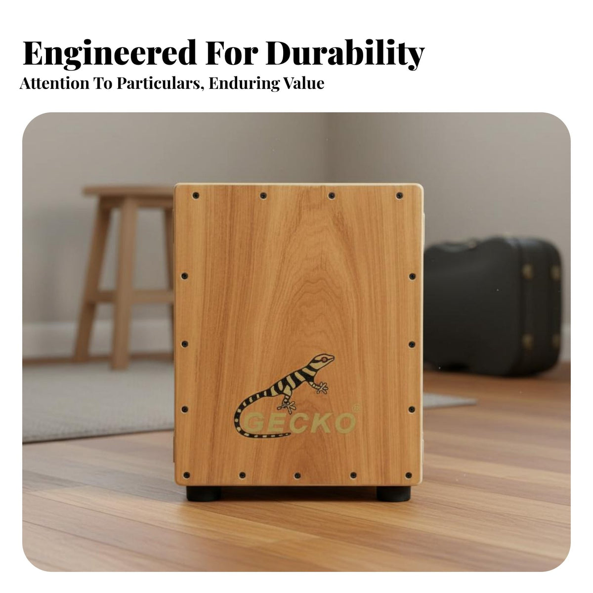Easy to Play Wooden Cajon Portable Wooden Percussion Box No Tuning Required Percussion Instrument Versatile Sound for Beginners, Musicians, Music Practice, Live Performance, Jam Sessions, Acoustic Sets