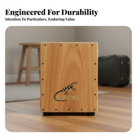 Easy to Play Wooden Cajon Portable Wooden Percussion Box No Tuning Required Percussion Instrument Versatile Sound for Beginners, Musicians, Music Practice, Live Performance, Jam Sessions, Acoustic Sets