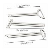 3 Pieces Multifunction Stainless Steel Ruler Set Printed Scale Curved Ruler Set Slim Flat Measuring Tool Silver-Colored