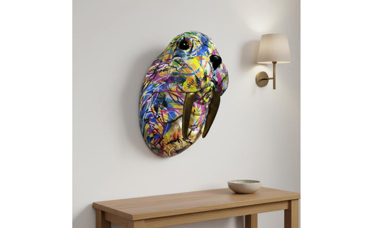 Dimensional Creature Head Wall Decor Perfect Gift Dimensional Creature Wall Art Hand-Painted Waterproof for Garden, Balcony