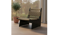 Teak Rattan Chair Balcony Friendly Teak Rattan Accent Chair Outdoor Furniture Handwoven Artisanal for Terrace, Guesthouse
