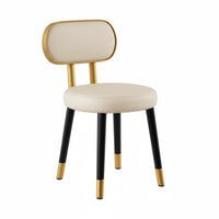 Modern Minimalist Design Upholstered Low-Back Chair Sturdy Frame Household Furniture Soft and Comfortable Accent Seat Long-Lasting Build for Small Apartment Dwellers, Homeowners, Office Workers, Mahjong Room, Kitchen, Bedroom