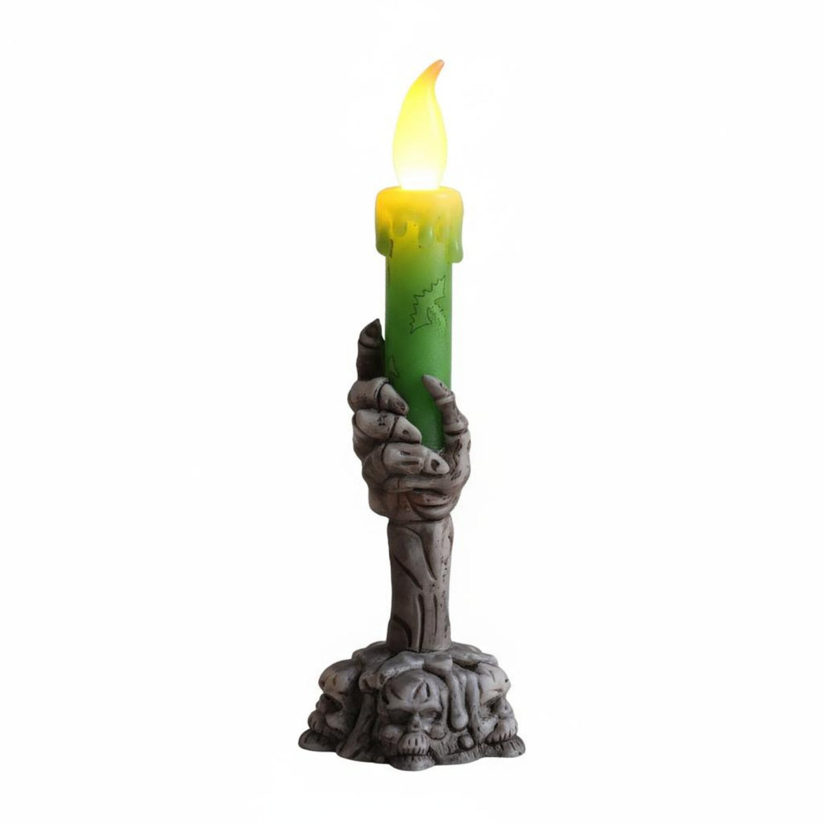 Skeleton Hand Candle Holder Flameless Light Tabletop Ornament Battery Operated